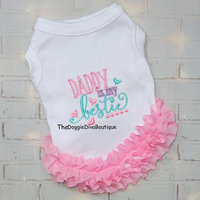 Sample Sale - Small Daddy is my bestie t shirt with ruffles or ruffles & bows