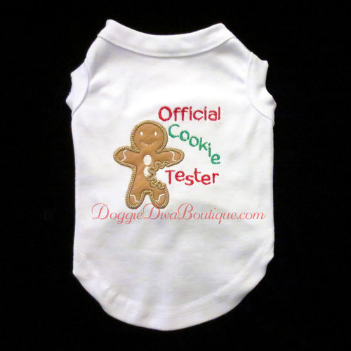  Official Cookie Tester Gingerbread t shirt with or without bows or ruffles - EMBROIDERY