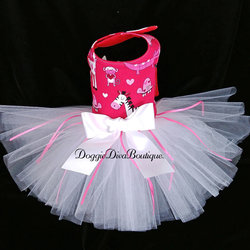 Animals with Hearts Dog Tutu Dress - XXS, XS, S, M - Made to order