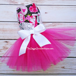 Love Letters Dog Tutu Dress - XXS, XS, S, M - Made to order