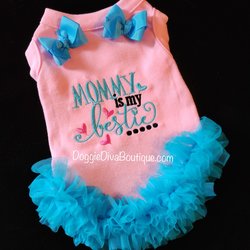 #2 Mommy or Daddy is my Bestie t shirt, with or without ruffles or bows - EMBROIDERY