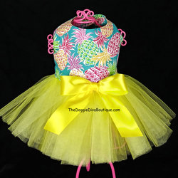 Pineapple Dog Tutu Dress - XXS, XS, S, M - Made to order