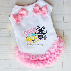 Sweet as can Bee t shirt with or without ruffles or bows - EMBROIDERY