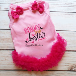 #1 Mommy is my Bestie t shirt, with or without ruffles or bows - EMBROIDERY