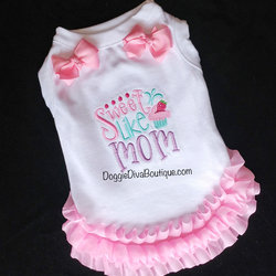 Sweet like Mom t shirt with or without ruffles or bows - EMBROIDERY